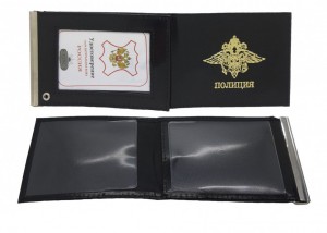 YR-113 Обложка для удостоверение "Полиция" c зажимом для купюр